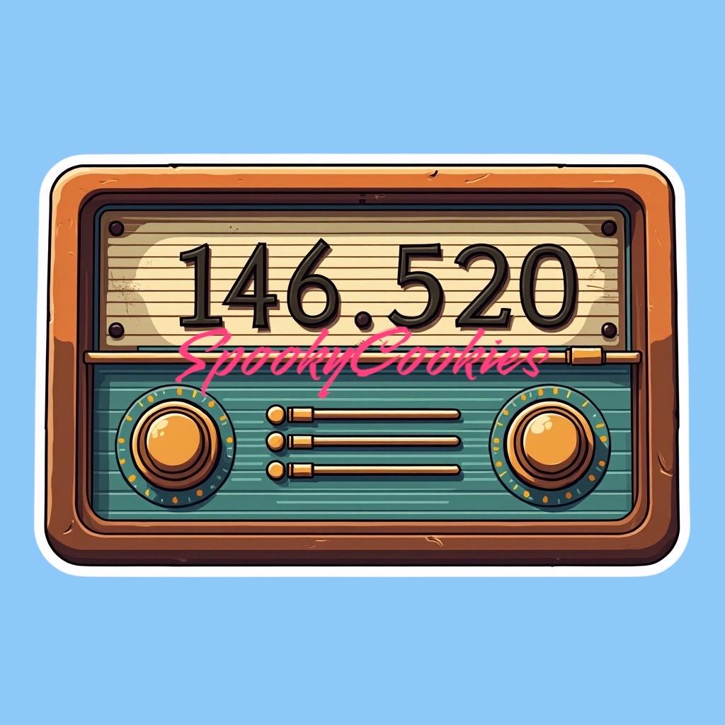 Vintage Radio Sticker with 146.520 MHz or Fridge Magnet β Ham Radio National Calling Frequency D