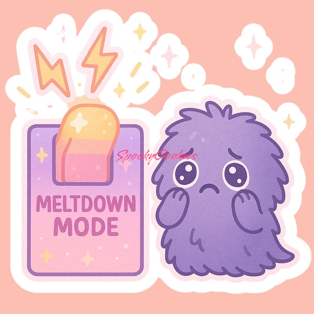 Meltdown Mode Sticker β Cute Kawaii Switch Flipped to ON