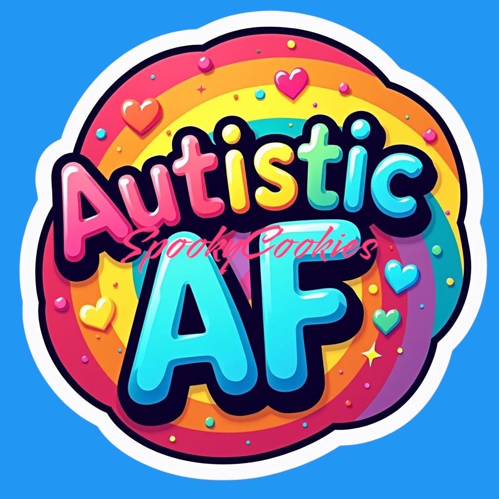 3-Inch Sticker or Fridge Magnet | 'Autistic AF' | Water-Resistant Decal for Laptops, Water Bottles, & More | Neurodiversity Pride