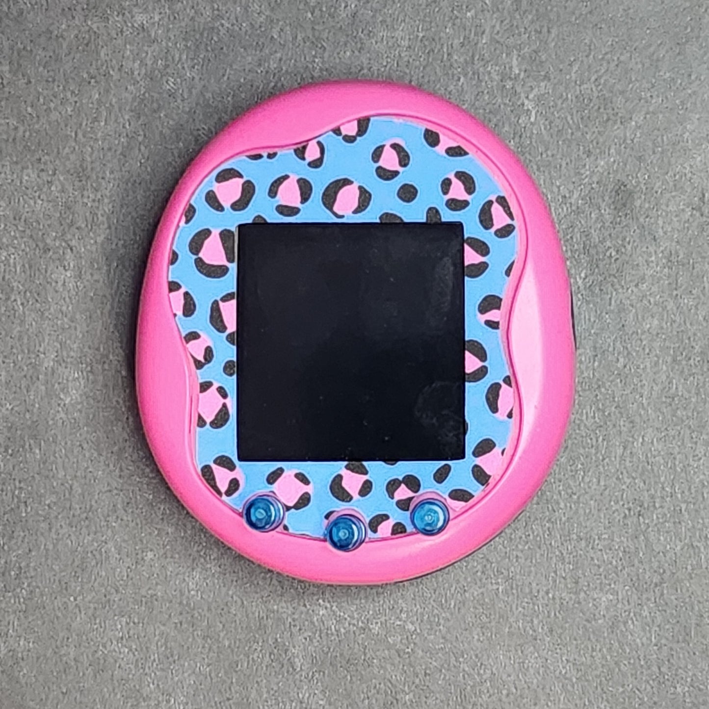 Tamagotchi Uni 90s Pink and Blue Cheetah Spots Faceplate