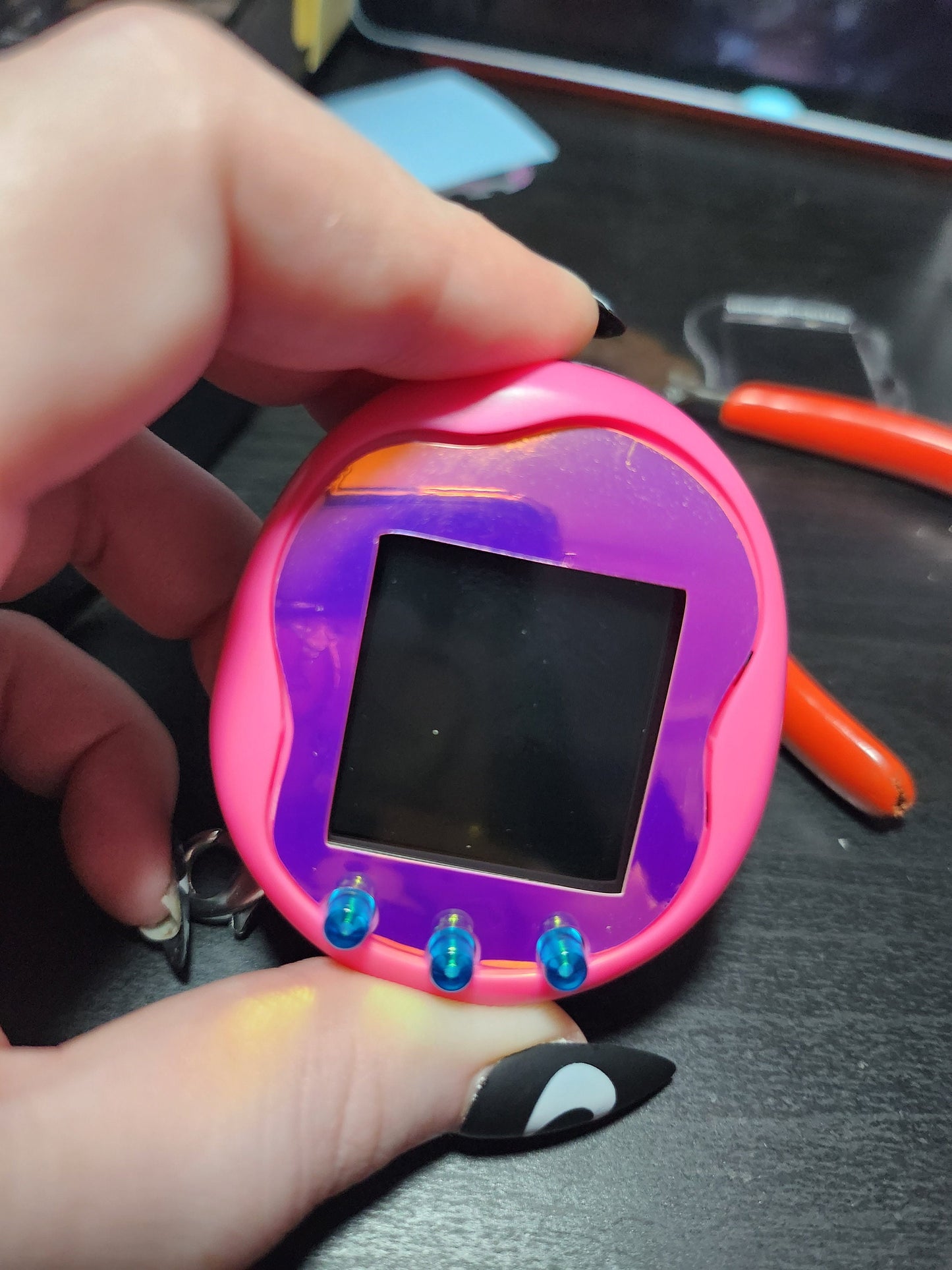 Tamagotchi Uni Holographic Purple Faceplate