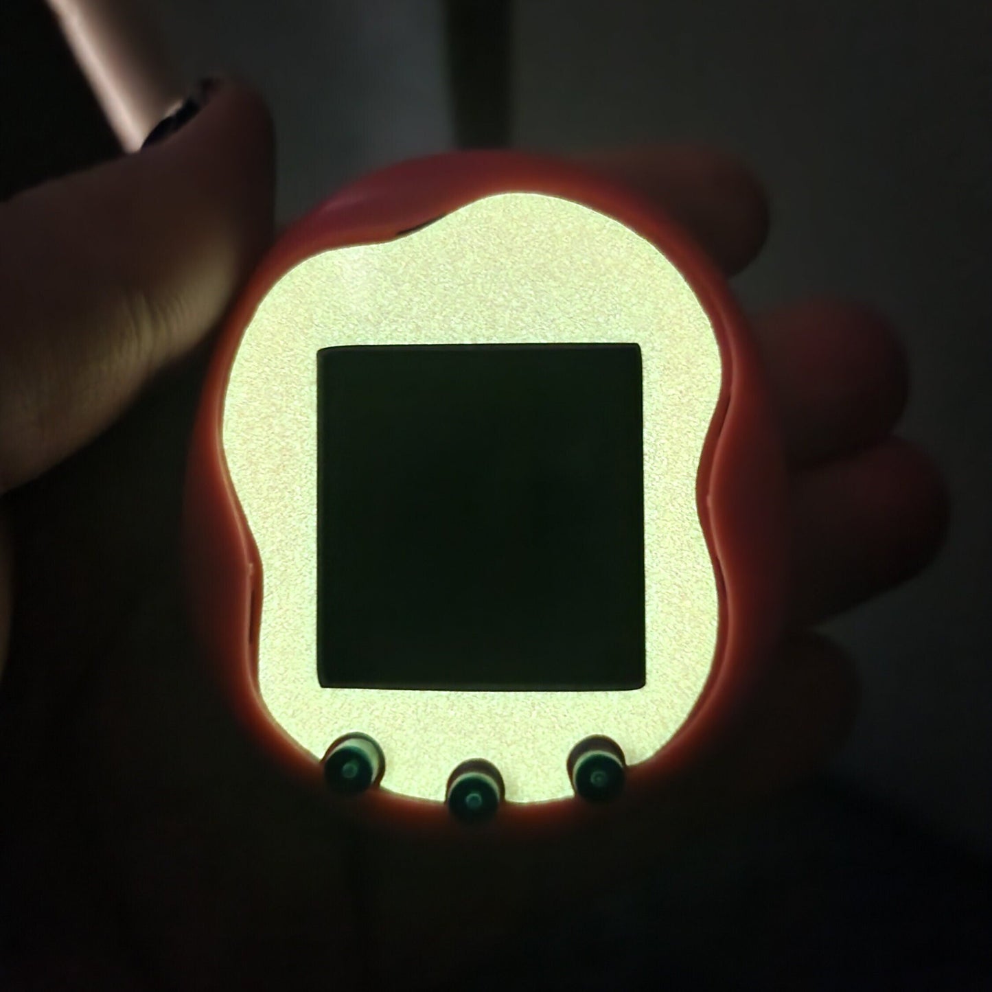 Faceplate for Tamagotchi Uni - Orange Glow in the Dark - sparkle rainbow electronic pet skin