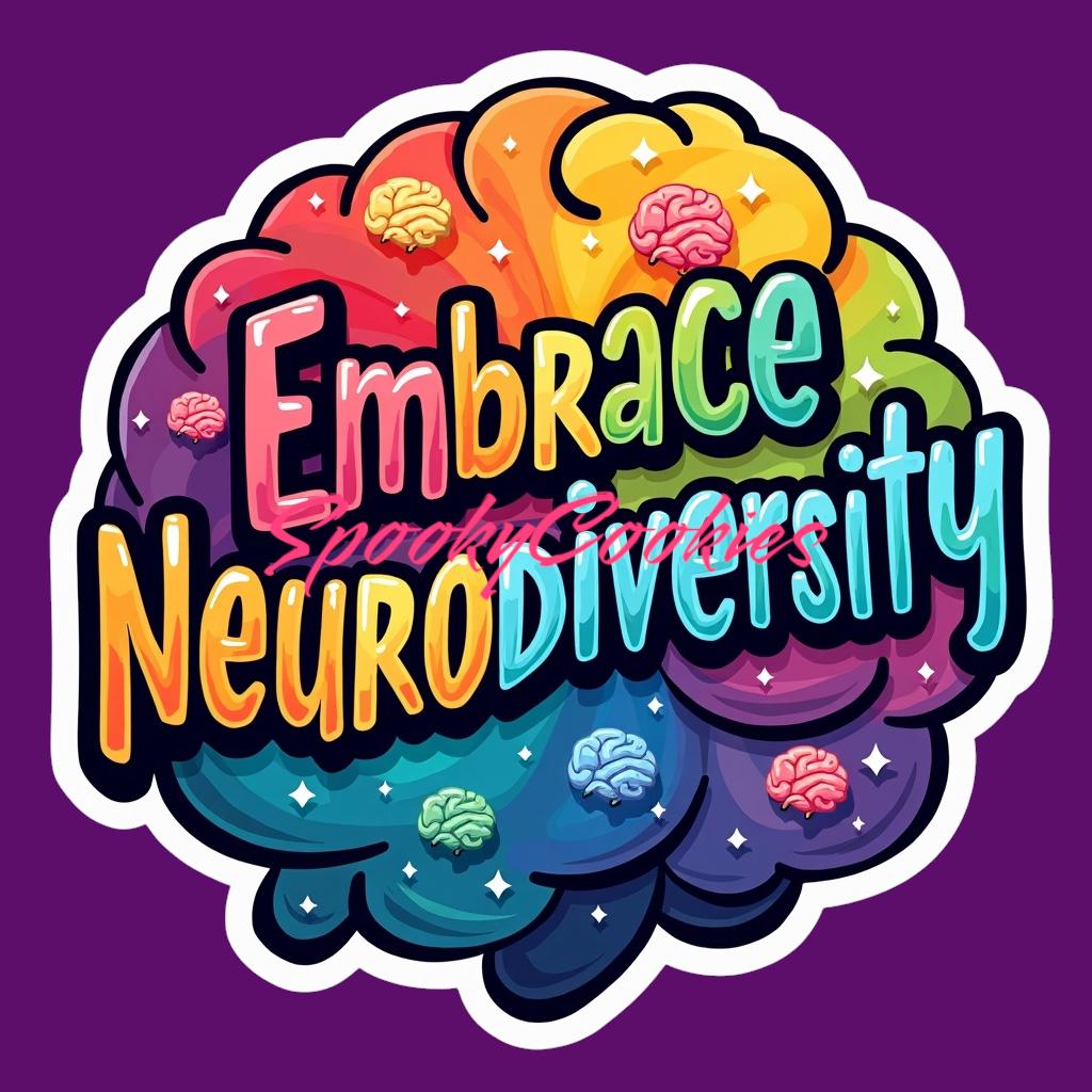 3-Inch Sticker or Fridge Magnet | 'Embrace Neurodiversity' w/ Rainbow Brain Design | Water-Resistant Decal for Laptops, Journals, & More