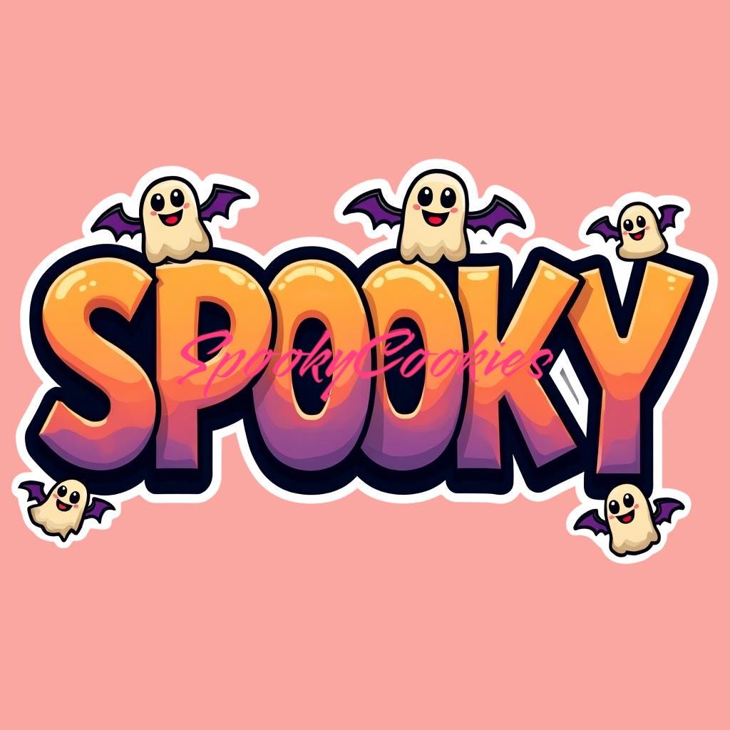 3-Inch Sticker or Fridge Magnet | 'Spooky' Ombre Design w/ Ghosts | Water-Resistant Sticker for Laptops, Water Bottles, & More