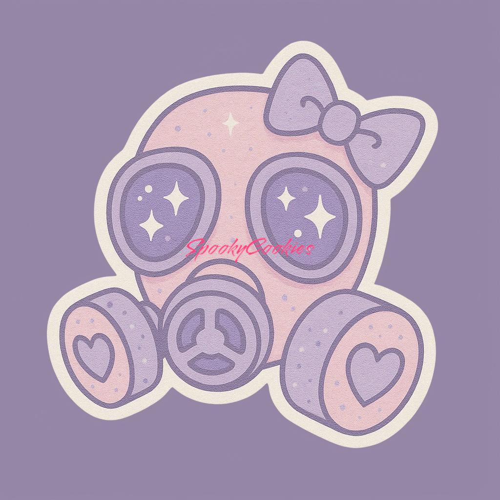 Kawaii Gas Mask Sticker β Cute Apocalypse Girlcore Aesthetic