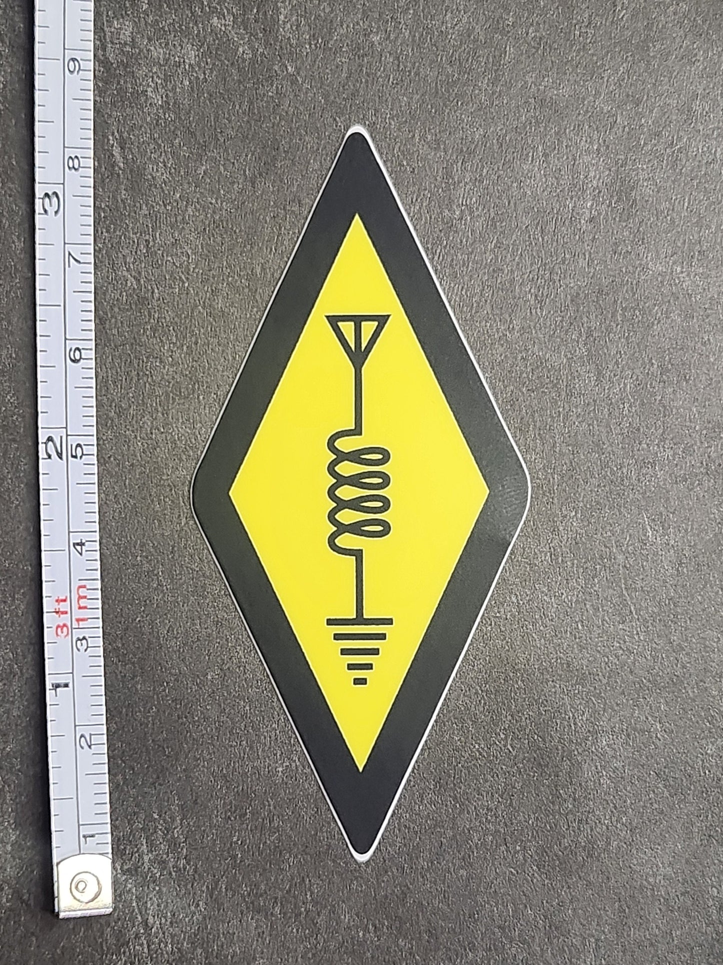 Ham Radio Symbol Sticker, 3" Waterproof Vinyl, Ideal for Outdoor & Vehicle Use, Unique Gift for Amateur Radio Buffs
