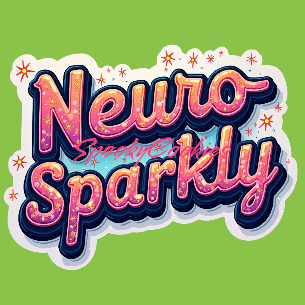 3-Inch Holographic Sticker or Fridge Magnet | 'Neurosparkly' | Fun and Colorful Design | for Laptops, Journals | Neurodiversity Awareness