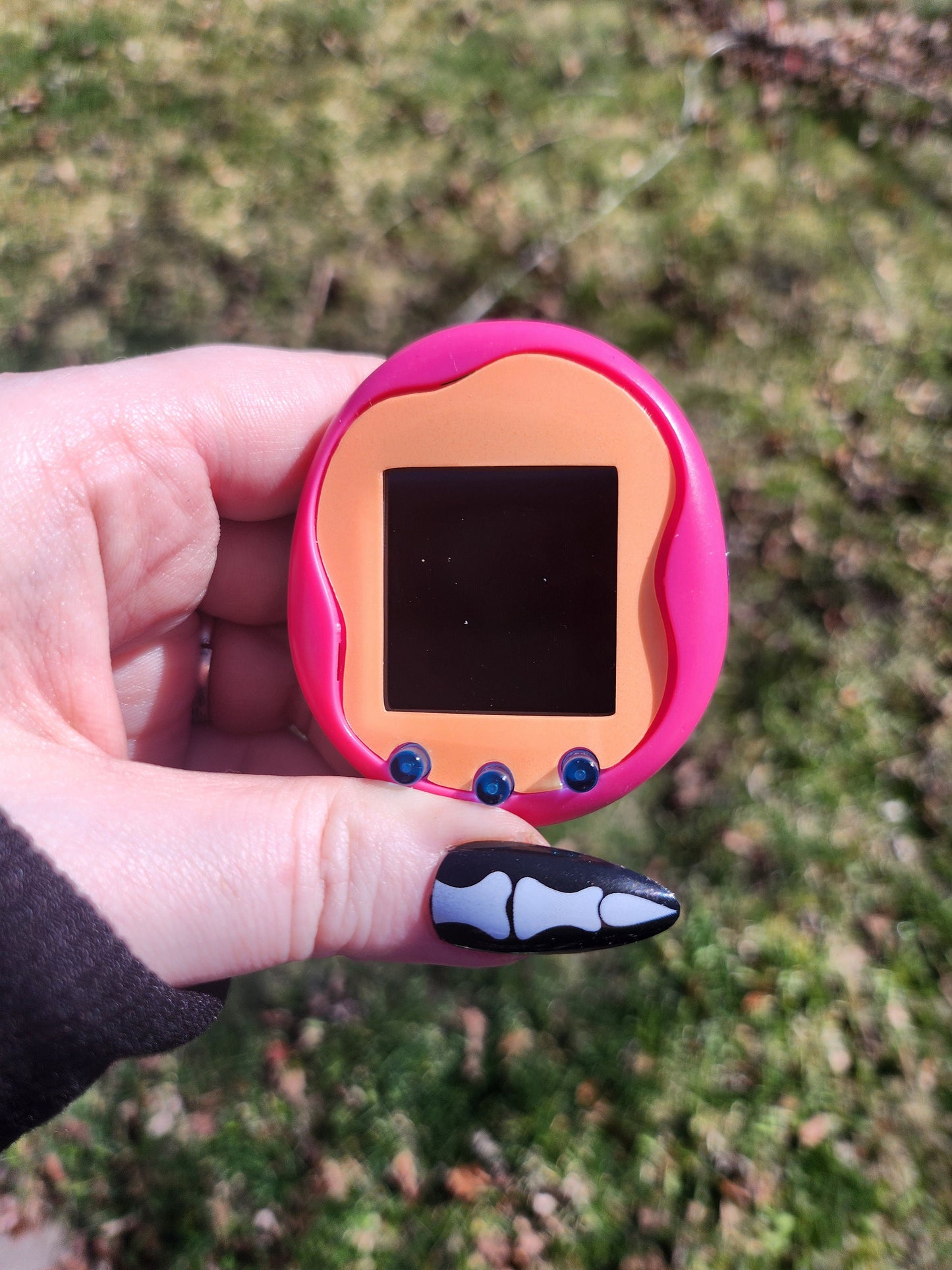 Faceplate for Tamagotchi Uni - Orange Glow in the Dark - sparkle rainbow electronic pet skin