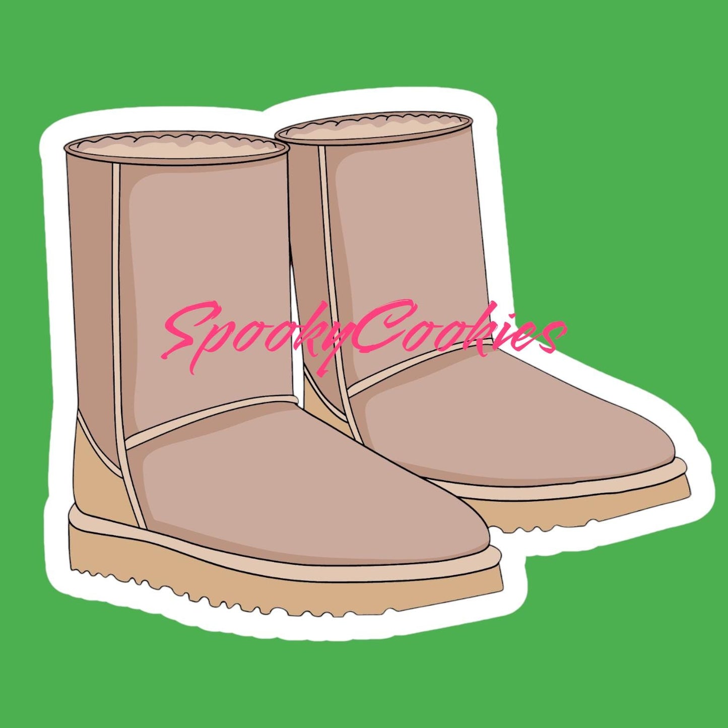Tan Uggs Sticker – Y2K Aesthetic Retro Winter Fashion Decal, Cozy 2000s Style Sticker