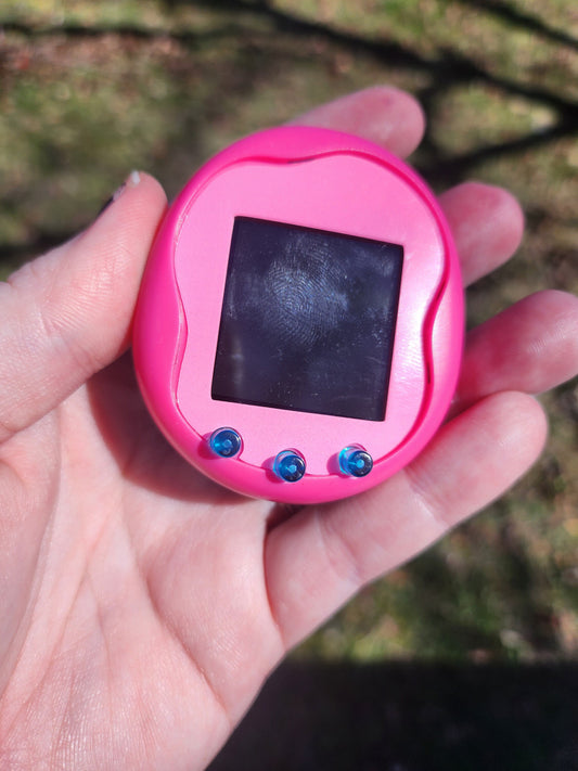 Faceplate for Tamagotchi Uni - pink glow in the dark - sparkle rainbow electronic pet skin