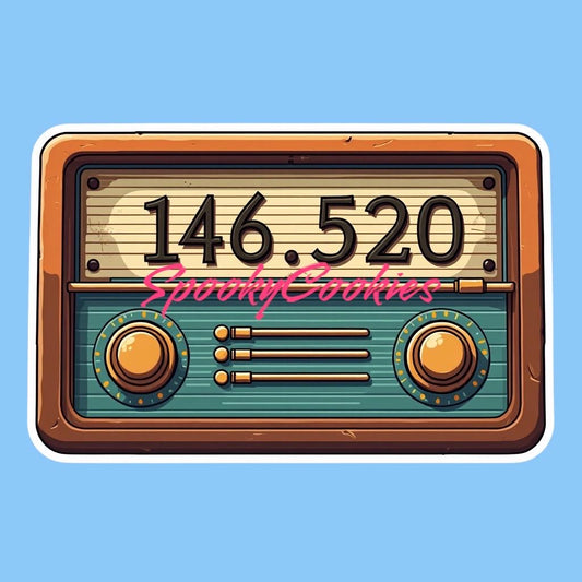Vintage Radio Sticker with 146.520 MHz or Fridge Magnet – Ham Radio National Calling Frequency D