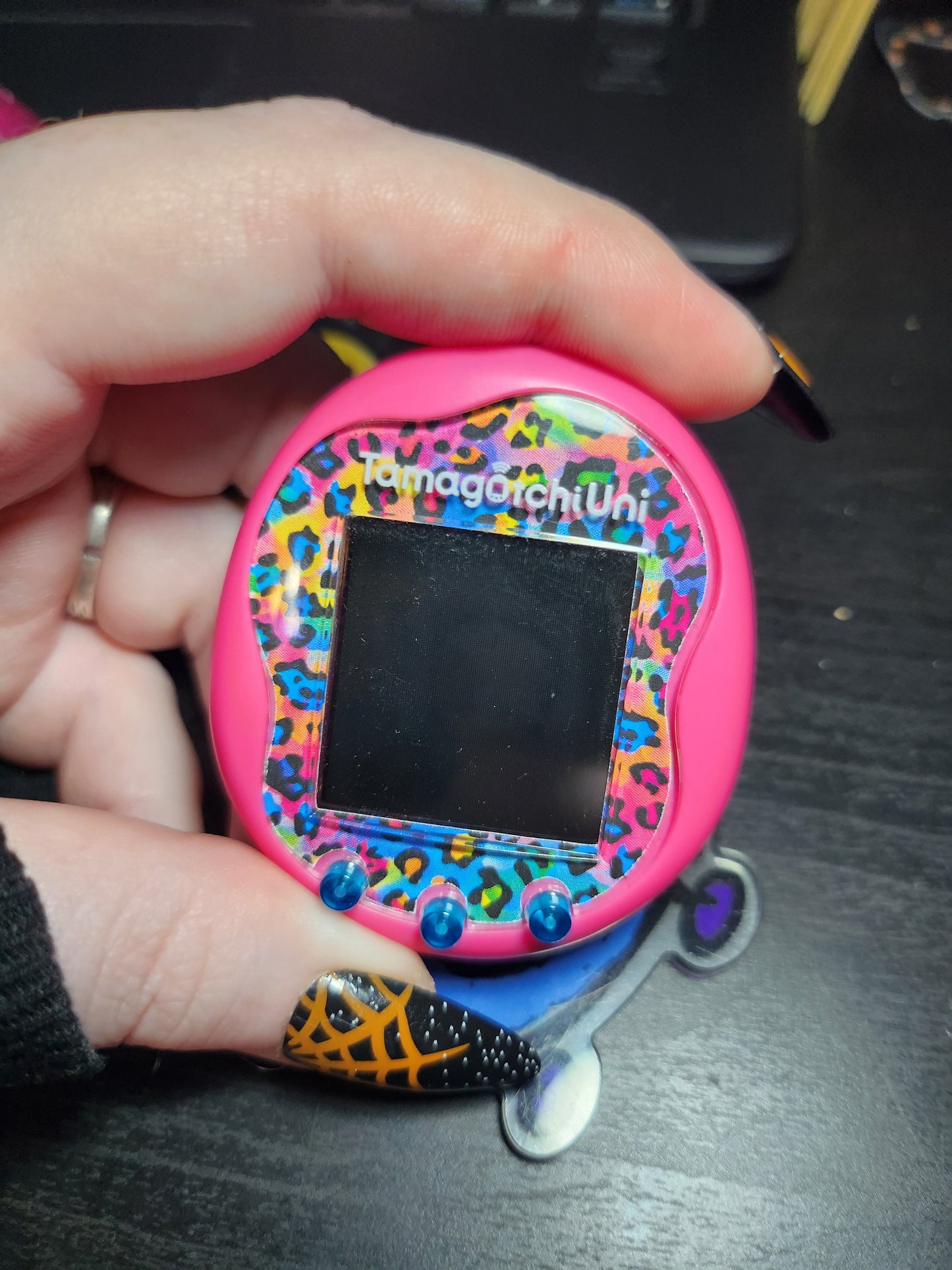 Tamagotchi Uni 90s Rainbow Cheetah Spots Faceplate