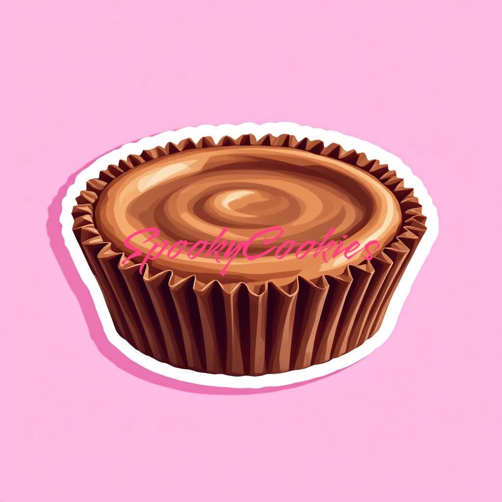 Chocolate Peanut Butter Cup Swirl | 3-Inch Glossy Sticker