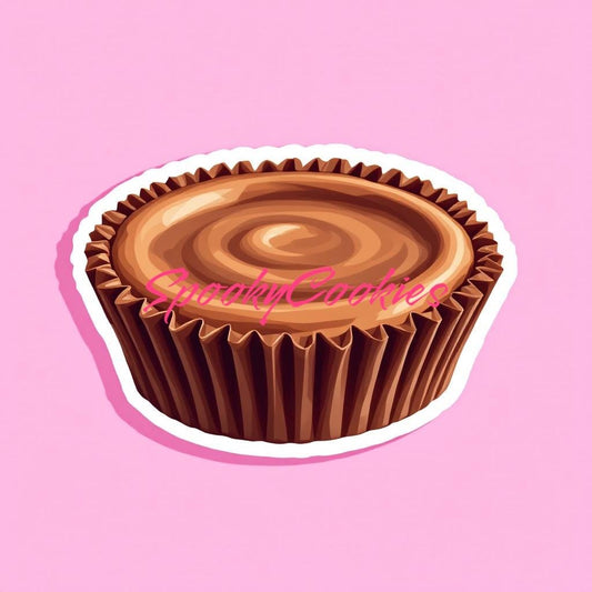 Chocolate Peanut Butter Cup Swirl | 3-Inch Glossy Sticker