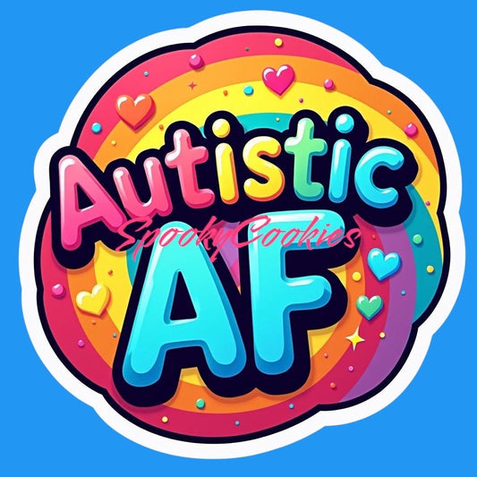 3-Inch Sticker or Fridge Magnet | 'Autistic AF' | Water-Resistant Decal for Laptops, Water Bottles, & More | Neurodiversity Pride