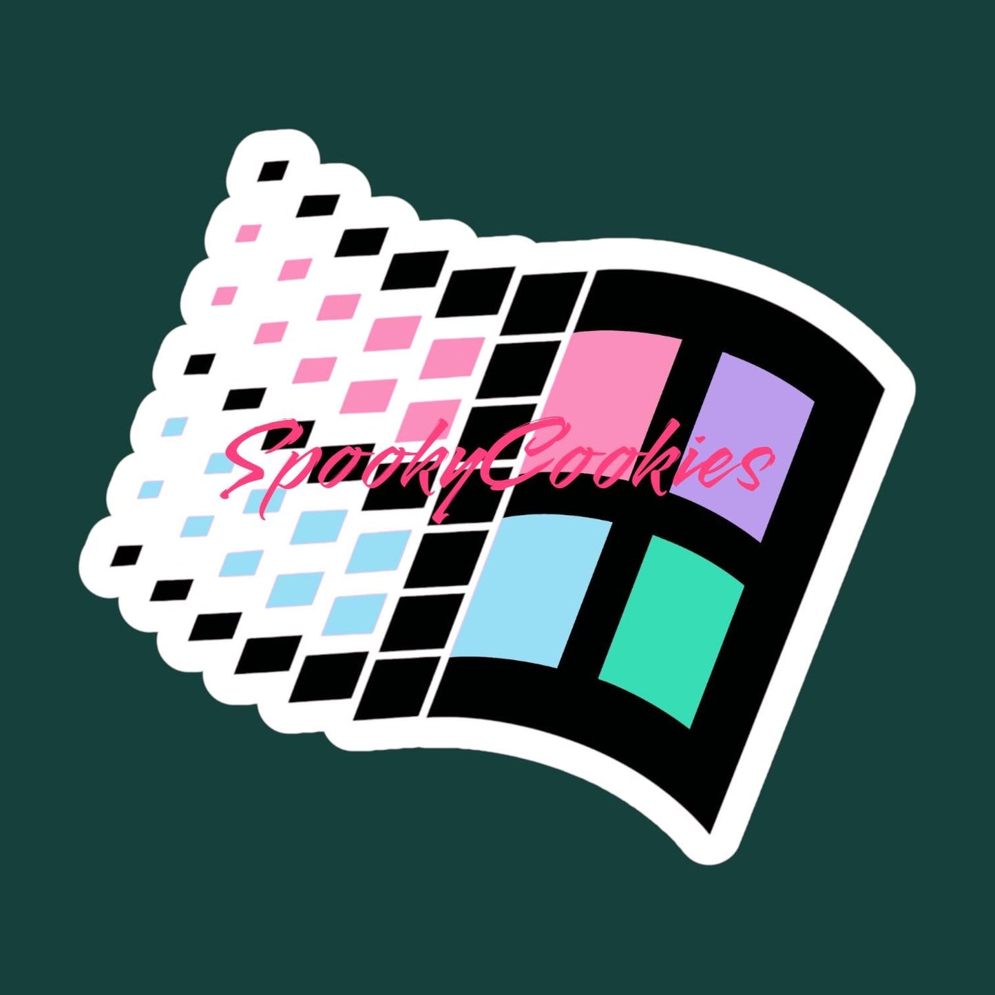 Pastel Windows 98 Sticker – Y2K Aesthetic Retro Tech Decal, 90s 2000s Nostalgic Sticker