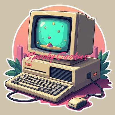 Nostalgic 90s Tech Sticker or Fridge Magnet  – Vintage CRT Computer