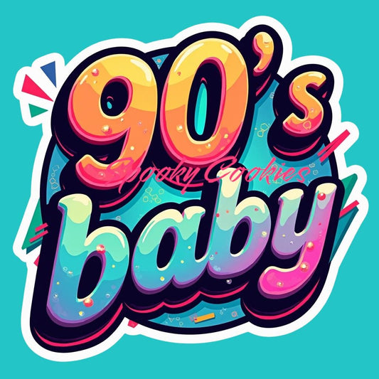 3-Inch Holographic Sticker or Fridge Magnet  | '90's Baby' | Fun Nostalgic Design | Water-Resistant Decal for Laptops | Gift for 90's Kids