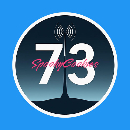 3-Inch Sticker or Fridge Magnet | '73' w/ Antenna Design | Amateur Radio Sticker | Water-Resistant Decal for Laptops, Gear, & More