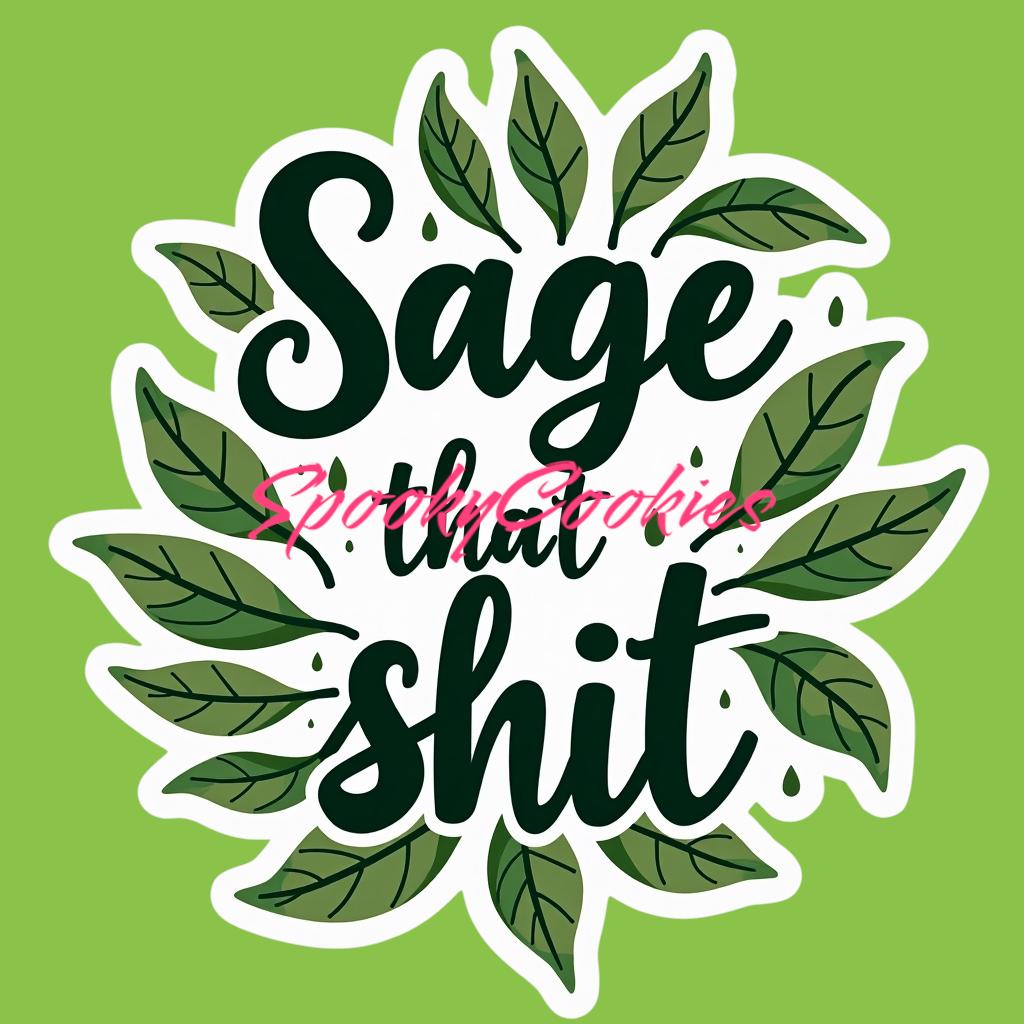 3-Inch Sticker or Fridge Magnet  | 'Sage That Shit' | Humorous Spiritual Sticker | Water-Resistant Decal for Laptops, Journals, & More