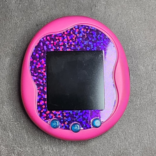 Faceplate for Tamagotchi Uni - purple holographic large glitter - sparkle rainbow electronic pet skin