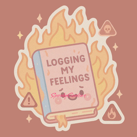 Burning Diary Sticker – Logging My Feelings Apocalypse Journal