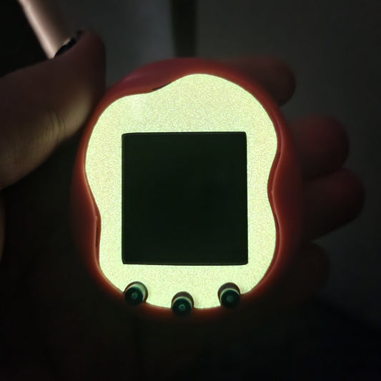 Faceplate for Tamagotchi Uni - Orange Glow in the Dark - sparkle rainbow electronic pet skin