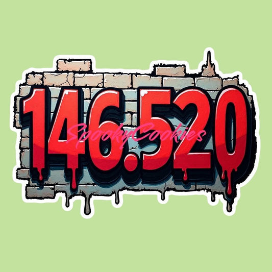 146.520 Graffiti Style Vinyl Sticker or Fridge Magnet - Ham Radio Frequency Design