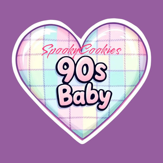 90s Baby Sticker - Pastel Checkered Nostalgia Decal