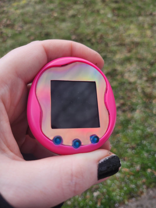 Faceplate for Tamagotchi Uni - Rose Gold rainbow holographic - sparkle rainbow electronic pet skin