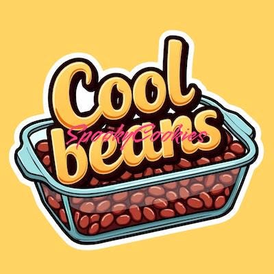 Cool Beans Pun Sticker or Fridge Magnet – Funny Food Humor Decal for Laptops, Water Bottles, or Journals