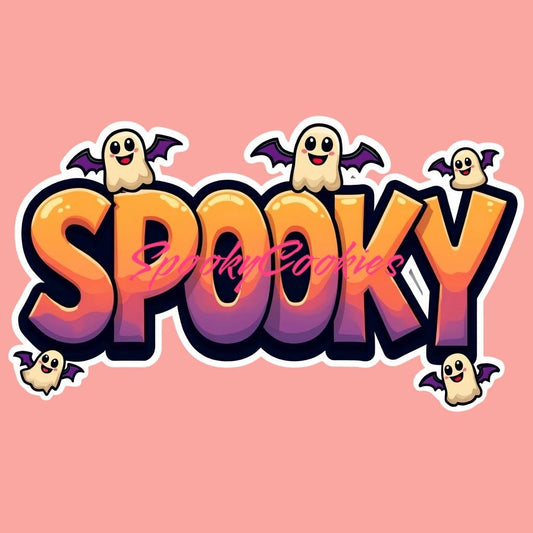 3-Inch Sticker or Fridge Magnet | 'Spooky' Ombre Design w/ Ghosts | Water-Resistant Sticker for Laptops, Water Bottles, & More