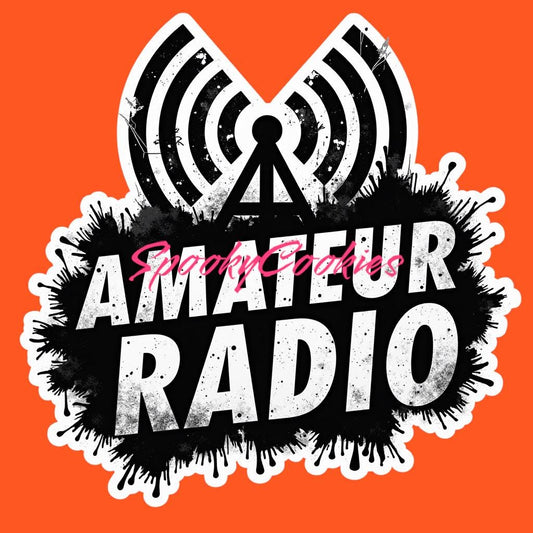 3-Inch Sticker or Fridge Magnet | 'Amateur Radio' Antenna Design | Ham Radio Enthusiast Sticker | Water-Resistant Decal for Laptops, Gear