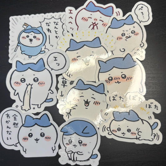 10 Pack Usagi Chiikawa Hachiware Stickers - Cute Kawaii Anime Stickers, Water-Resistant Sticker Set, Japanese Character Stickers