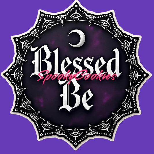3-Inch Sticker or Fridge Magnet | 'Blessed Be' Mandala Design with Moon | Water-Resistant Decal for Laptops, Journals, & More