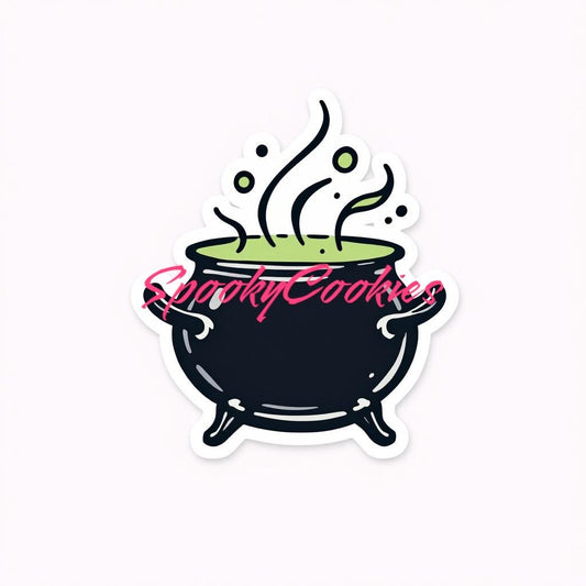 Cauldron with Green Potion Sticker – Spooky and Magical
