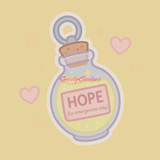 Mini Vial of Hope Sticker – Emergency Potion Bottle Keychain Aesthetic