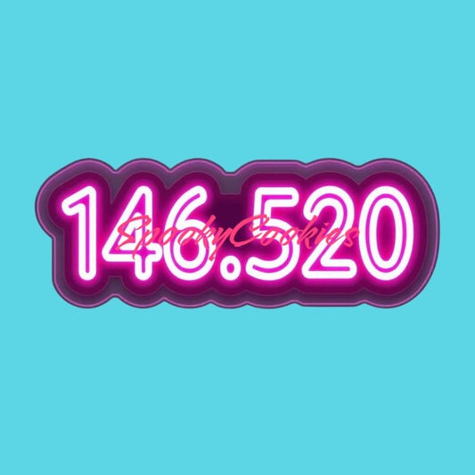 Neon Glow "146.520" Sticker or Fridge Magnet - Great gift for amateur radio operators!