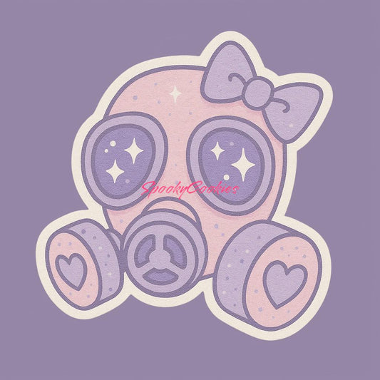 Kawaii Gas Mask Sticker – Cute Apocalypse Girlcore Aesthetic