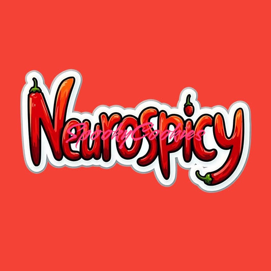 3-Inch Sticker or Fridge Magnet | 'Neurospicy' in Red Pepper Font | Water-Resistant for Laptops, Water Bottles, & More