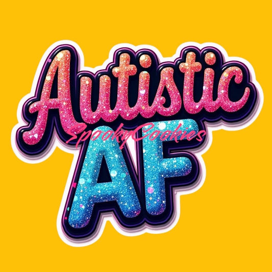 3-Inch Sticker or Fridge Magnet | 'Autistic AF' | Water-Resistant Decal for Laptops, Water Bottles, & More | Neurodiversity Pride