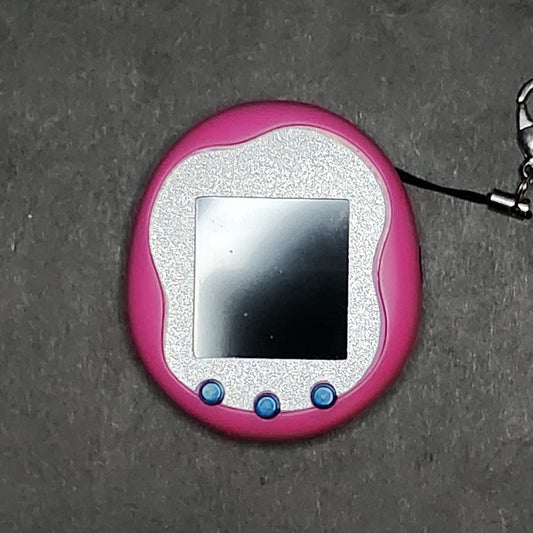 Faceplate for Tamagotchi Uni - silver holographic  glitter - sparkle rainbow electronic pet skin