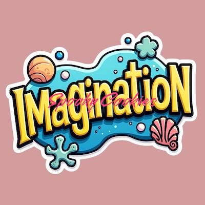 Imagination SpongeBob Style Nautical Quote Sticker or Fridge Magnet - Funny Beach Quote, Nautical Vibes, Ocean-Inspired Design