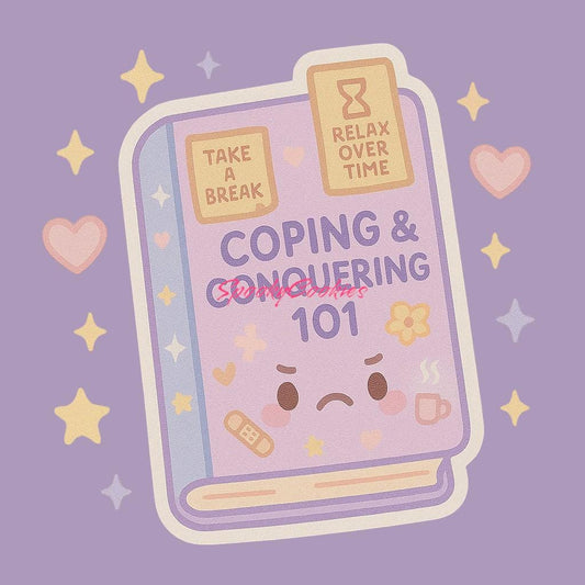 Coping & Conquering 101 Sticker – Kawaii Survival Manual for the End Times
