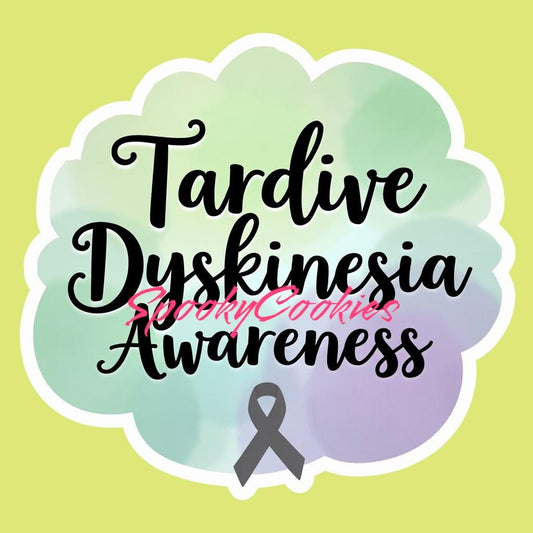 3-Inch Sticker or Fridge Magnet | 'Tardive Dyskinesia Awareness' with Ribbon | Decal for Laptops, Journals | Chronic Illness Awareness