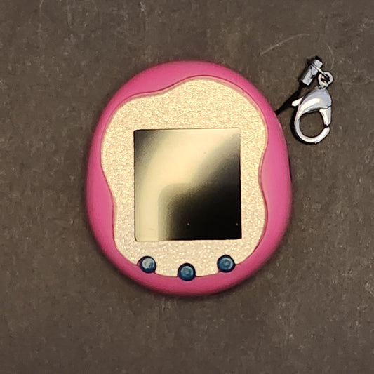 Faceplate for Tamagotchi Uni - Yellow Gold holographic  glitter - sparkle rainbow electronic pet skin