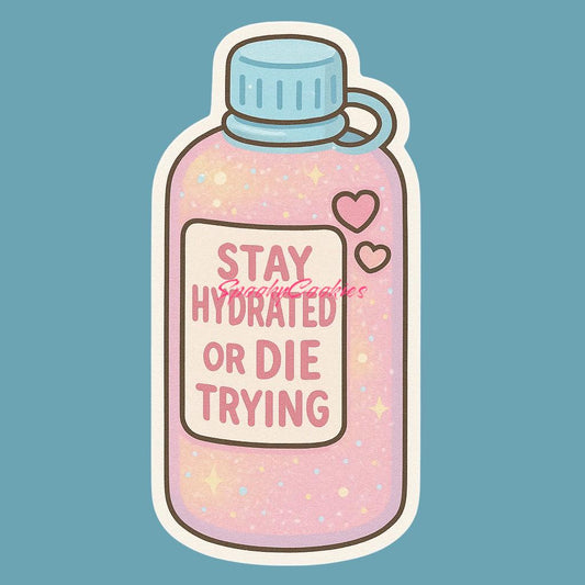 Glitter Apocalypse Water Bottle Sticker – Stay Hydrated or Die Trying