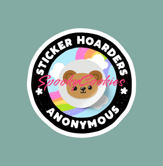 Sticker Hoarders Anonymous - Cute Pastel Teddy Bear Sticker