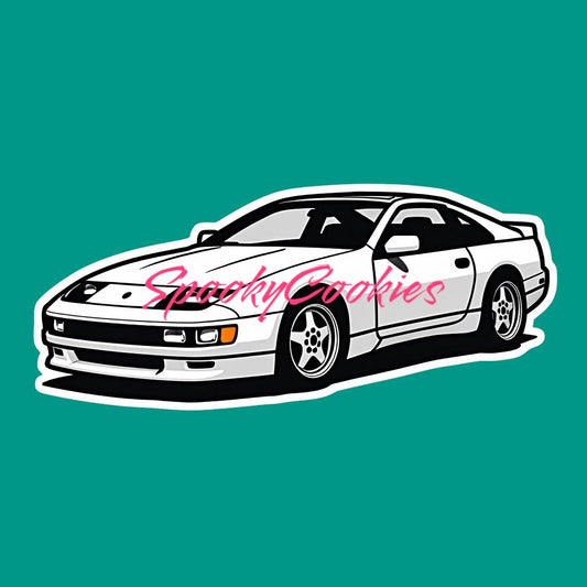 3-Inch Sticker or Fridge Magnet | 'White Z32 300ZX 1990-1996' | Classic Car Enthusiast Sticker | Water-Resistant Decal for Laptops, Cars