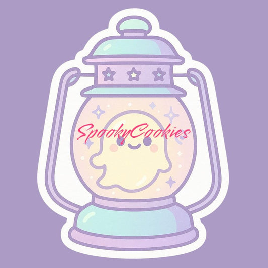 Lantern Spirit Ghost Sticker – Cute Kawaii Haunted Light Vinyl